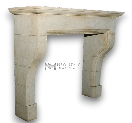 Limestone Fireplace Mantel - Image 2